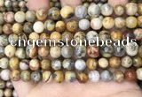 CAA4935 15.5 inches 8mm round yellow crazy lace agate beads wholesale