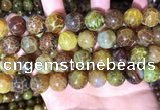 CAA5041 15.5 inches 14mm round yellow dragon veins agate beads