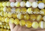 CAA5155 15.5 inches 16mm faceted round banded agate beads