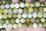 CAA5160 15.5 inches 12mm faceted round banded agate beads