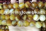 CAA5176 15.5 inches 16mm faceted round banded agate beads