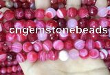 CAA5194 15.5 inches 10mm faceted round banded agate beads