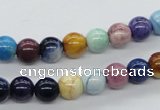 CAA52 15.5 inches 8mm round dyed white agate gemstone beads