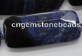CAA521 15.5 inches 25*56mm faceted rectangle agate druzy geode beads