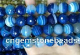 CAA5232 15.5 inches 16mm faceted round banded agate beads