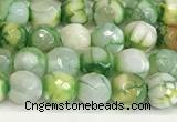 CAA5504 15 inches 6mm faceted round fire crackle agate beads