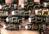 CAA5869 14*38mm - 16*43mm rice tibetan agate dzi beads