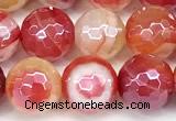 CAA5966 15 inches 8mm faceted round AB-color line agate beads