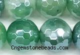 CAA5979 15 inches 10mm faceted round AB-color line agate beads