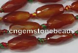 CAA630 15.5 inches 8*16mm faceted rice agate gemstone beads wholesale