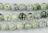 CAA712 15.5 inches 8mm faceted round fire crackle agate beads