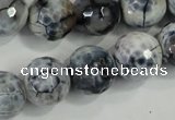 CAA730 15.5 inches 16mm faceted round fire crackle agate beads