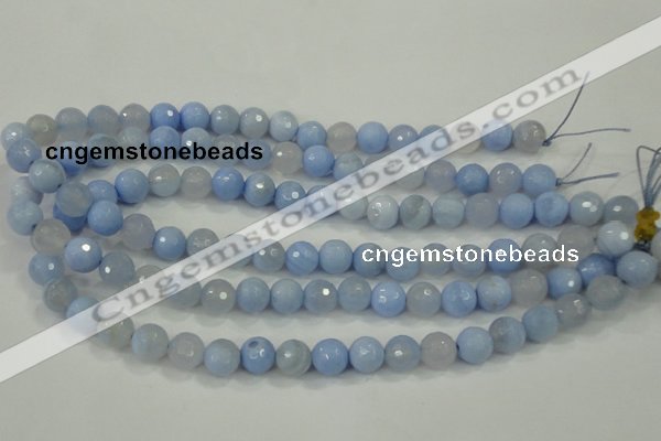 CAA737 15.5 inches 10mm faceted round blue lace agate beads wholesale