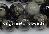 CAA968 15.5 inches 18mm round natural fossil wood agate beads