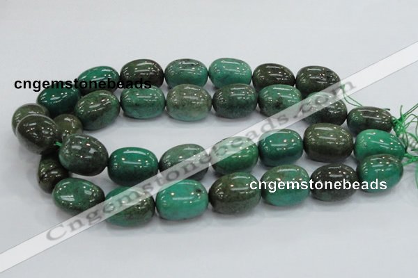 CAB05 15.5 inches 18*25mm nugget green grass agate gemstone beads
