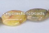 CAB258 15.5 inches 18*25mm flat drum lemon crazy lace agate beads
