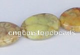 CAB263 15.5 inches 18*25mm oval lemon crazy lace agate beads