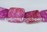 CAB282 15.5 inches 18*18mm square fuchsia crazy lace agate beads