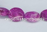 CAB291 15.5 inches 16mm flat round fuchsia crazy lace agate beads
