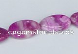 CAB295 15.5 inches 12*20mm oval fuchsia crazy lace agate beads