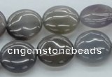 CAB350 15.5 inches 16mm flat round grey agate gemstone beads