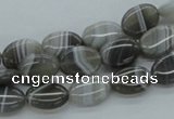 CAB353 15.5 inches 10*14mm oval grey agate gemstone beads wholesale