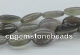 CAB358 15.5 inches 10*15mm flat teardrop grey agate gemstone beads