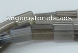 CAB360 15.5 inches 10*15mm flat column grey agate gemstone beads