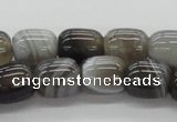 CAB364 15.5 inches 12*14mm egg-shaped grey agate gemstone beads