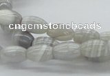 CAB365 15.5 inches 8*12mm rice grey agate gemstone beads wholesale