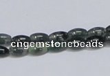 CAB387 15.5 inches 5*8mm rice moss agate gemstone beads wholesale