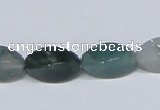 CAB421 15.5 inches 8*16mm twisted rice moss agate gemstone beads