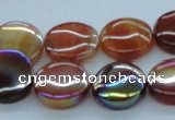 CAB526 15.5 inches 16mm coin AB-color red agate beads wholesale