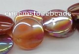 CAB527 15.5 inches 20mm coin AB-color red agate beads wholesale