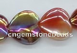 CAB534 15.5 inches 20*20mm heart AB-color red agate beads wholesale