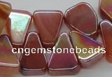 CAB540 14*20mm top-drilled trapezoid AB-color red agate beads