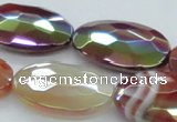 CAB542 15.5 inches 20*30mm faceted oval AB-color red agate beads