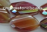 CAB544 22*30mm twisted & faceted teardrop AB-color red agate beads