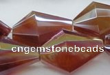 CAB545 15.5 inches 25*30mm faceted bicone AB-color red agate beads