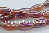 CAB546 15.5 inches 8*16mm rice AB-color red agate beads wholesale