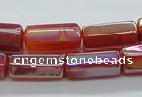 CAB552 15.5 inches 10*20mm six-sided cylinder AB-color red agate beads