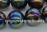 CAB555 15.5 inches 18mm round AB-color black agate beads wholesale