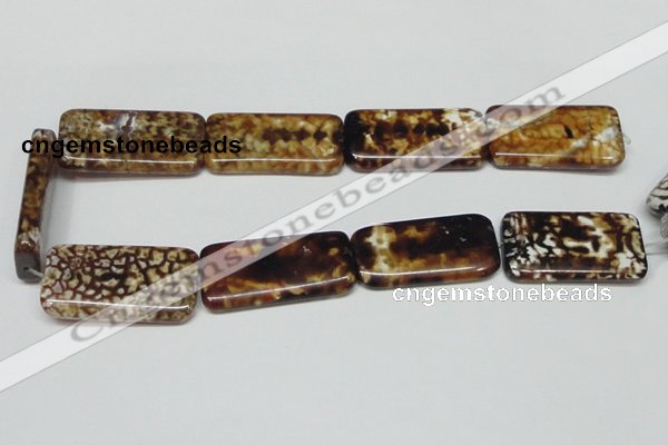 CAB642 15.5 inches 20*40mm rectangle leopard skin agate beads