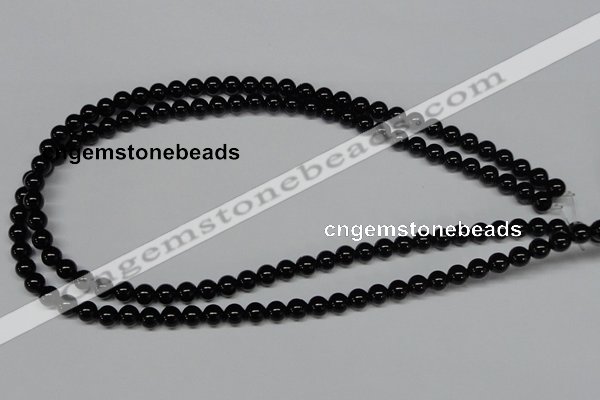 CAB723 15.5 inches 6mm round black agate gemstone beads wholesale