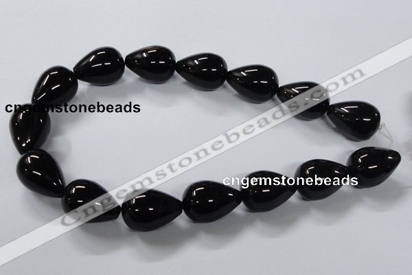 CAB742 15.5 inches 18*24mm teardrop black agate gemstone beads
