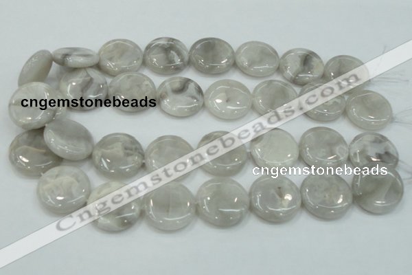 CAB917 15.5 inches 25mm flat round natural crazy agate beads wholesale