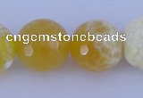 CAB969 15.5 inches 12mm faceted round fire crackle agate beads