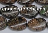 CAF135 15.5 inches 10*14mm twisted oval Africa stone beads