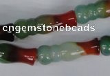 CAG1018 15.5 inches 10*30mm bone rainbow agate beads