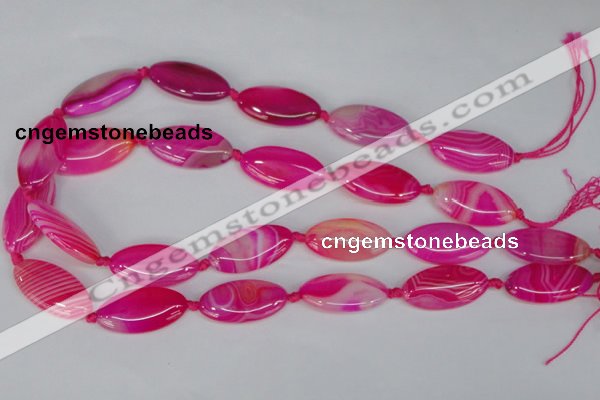 CAG1181 15.5 inches 15*30mm marquise line agate gemstone beads